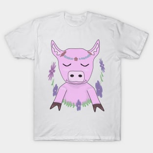 Cute pig with flowers T-Shirt